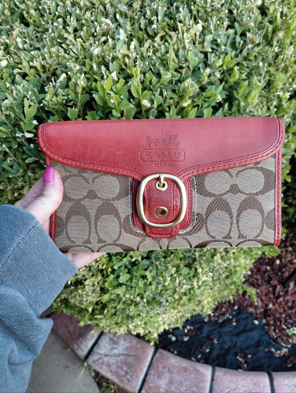 Coach Bleecker Signature Duffle Bag 11437 & Bleeker Wallet Tattersall Lining - Picture 9 of 13